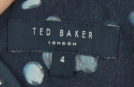 Ted Baker Men’s Blue Polka Dot Short Sleeve Button-Up Shirt Size L