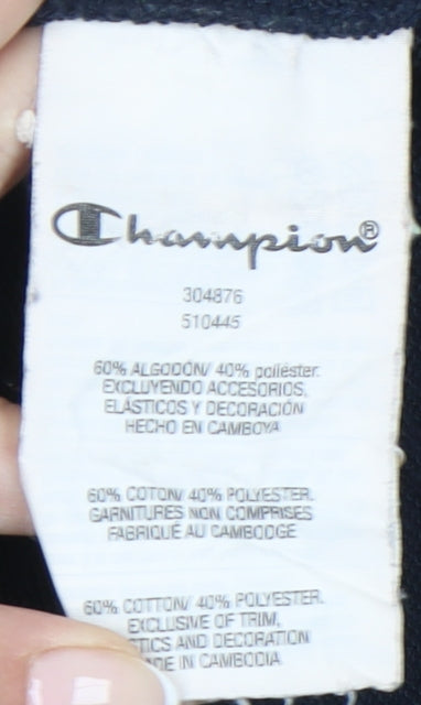 Champion Boys Black 13-14Y Logo Pullover Sweatshirt Crew Neck