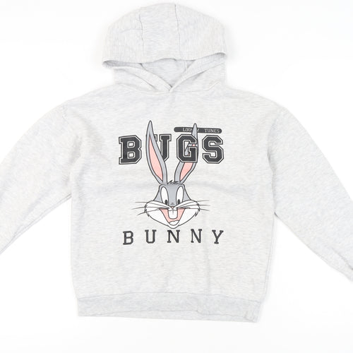Looney Tunes Girls Grey Bugs Bunny Pullover Hoodie 10-11 Years