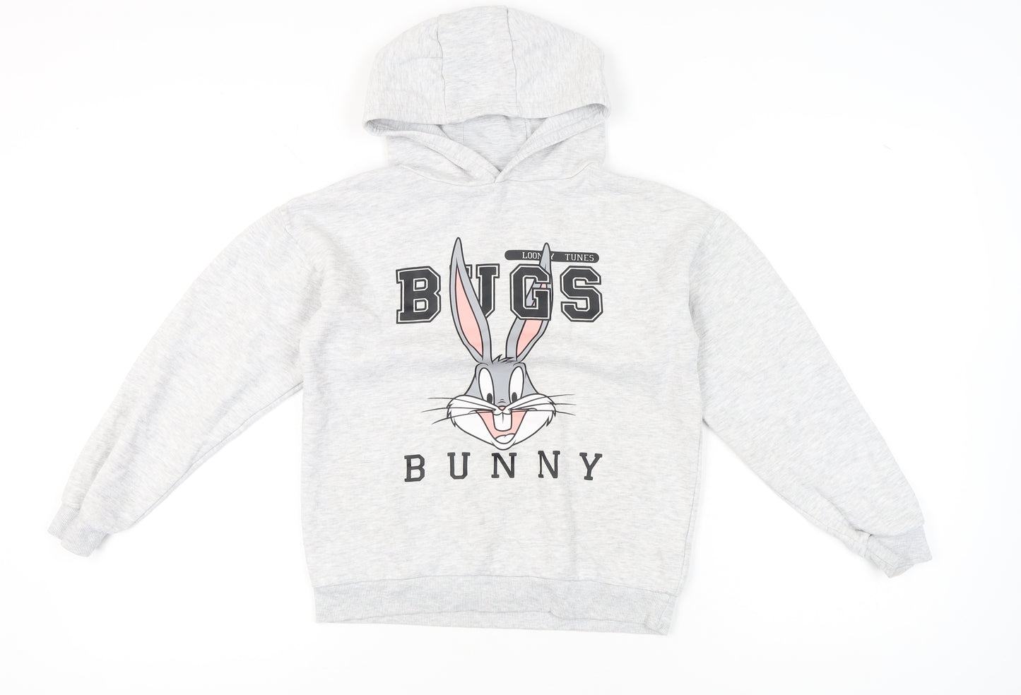 Looney Tunes Girls Grey Bugs Bunny Pullover Hoodie 10-11 Years