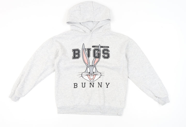 Looney Tunes Girls Grey Bugs Bunny Pullover Hoodie 10-11 Years