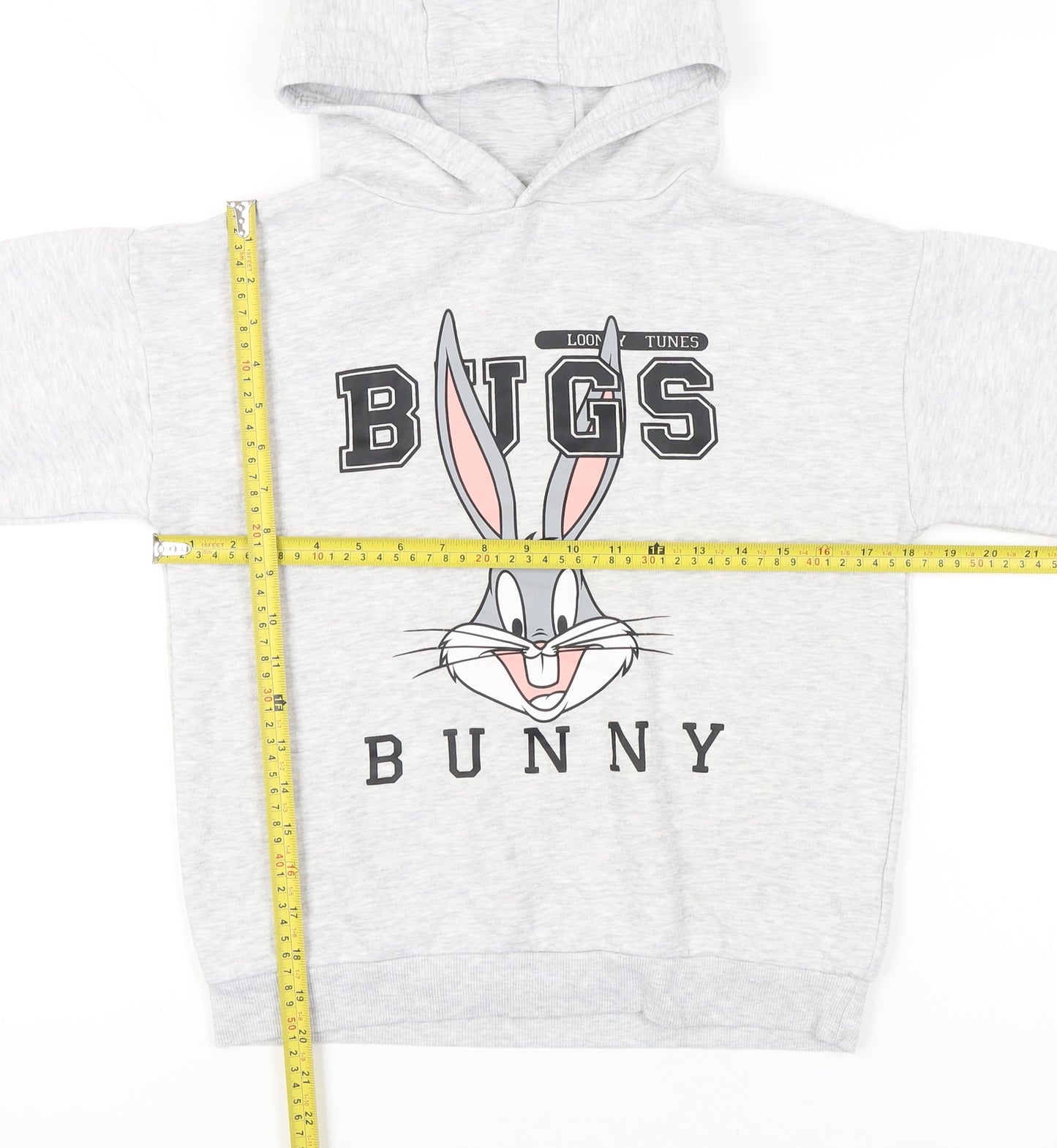 Looney Tunes Girls Grey Bugs Bunny Pullover Hoodie 10-11 Years