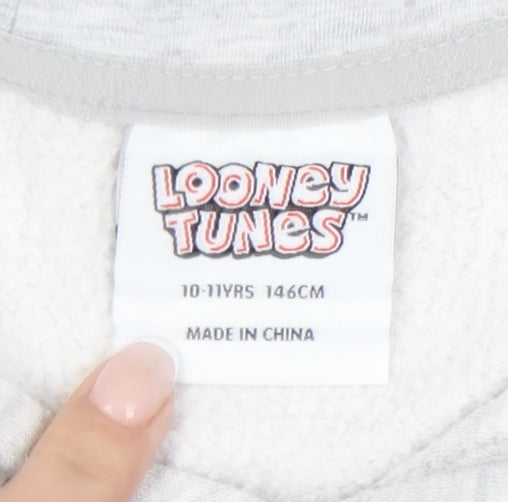 Looney Tunes Girls Grey Bugs Bunny Pullover Hoodie 10-11 Years