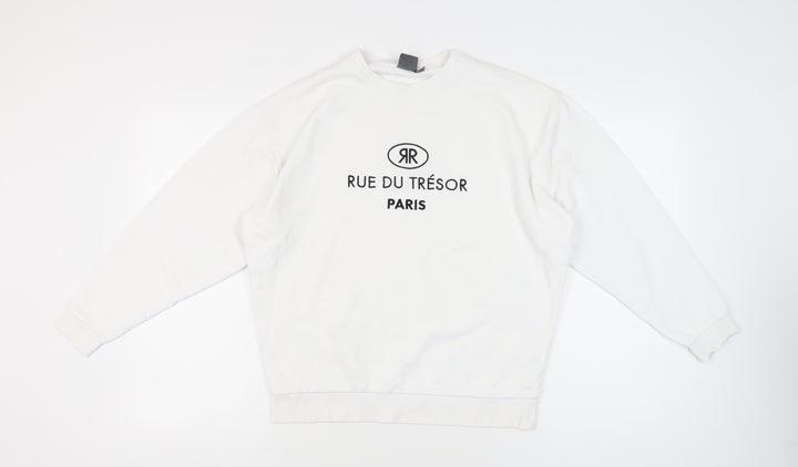 ASOS Men’s White Logo Sweatshirt XS Pullover Paris Graphic