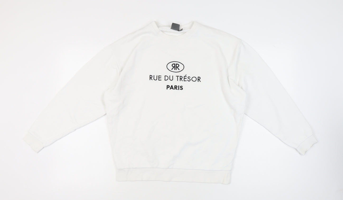 ASOS Men’s White Logo Sweatshirt XS Pullover Paris Graphic