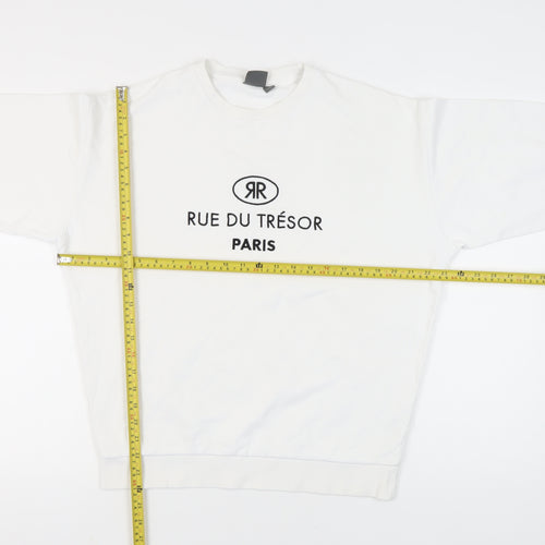 ASOS Men’s White Logo Sweatshirt XS Pullover Paris Graphic