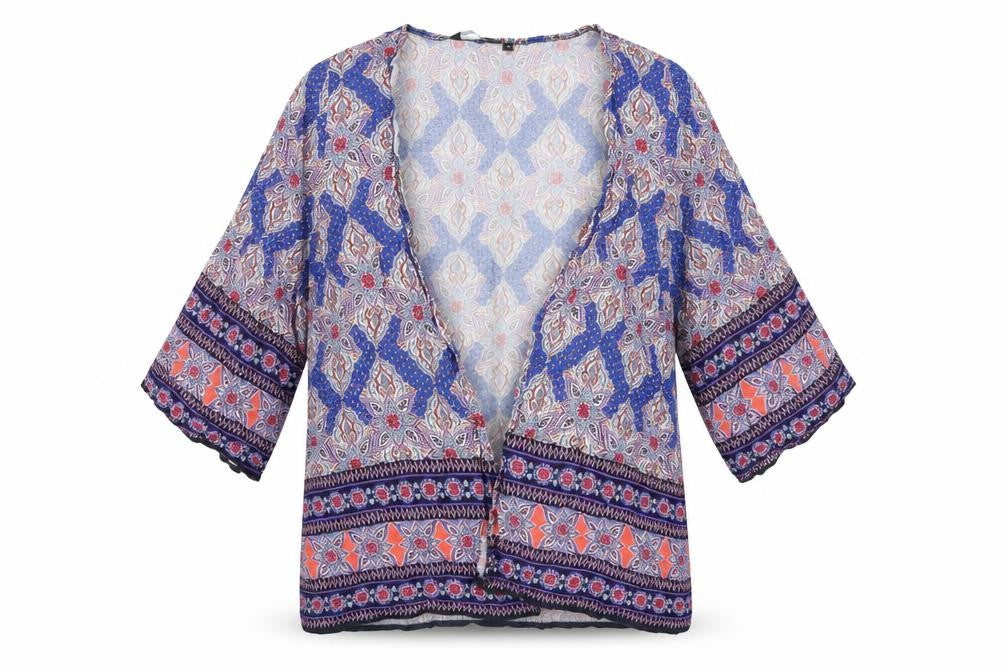 Front view of New Look Women's Multicoloured Kimono Blouse, size 14