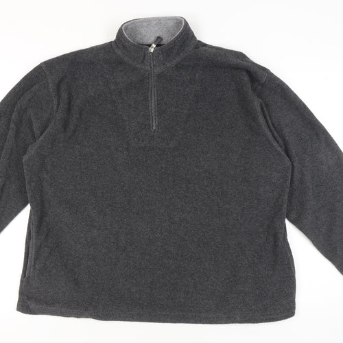 Swordfish Mens Grey XL Fleece Pullover 1/4 Zip Sweatshirt Outdoor