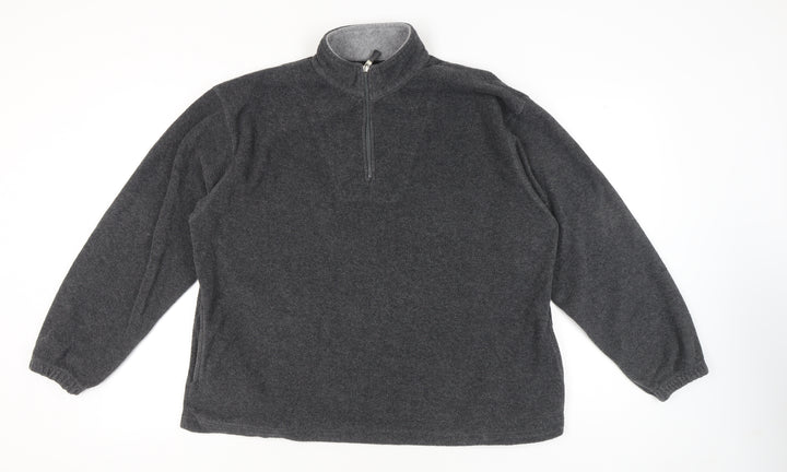 Swordfish Mens Grey XL Fleece Pullover 1/4 Zip Sweatshirt Outdoor