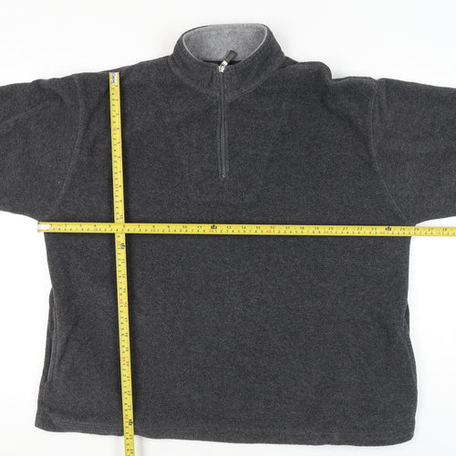 Swordfish Mens Grey XL Fleece Pullover 1/4 Zip Sweatshirt Outdoor