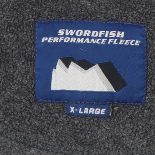 Swordfish Mens Grey XL Fleece Pullover 1/4 Zip Sweatshirt Outdoor
