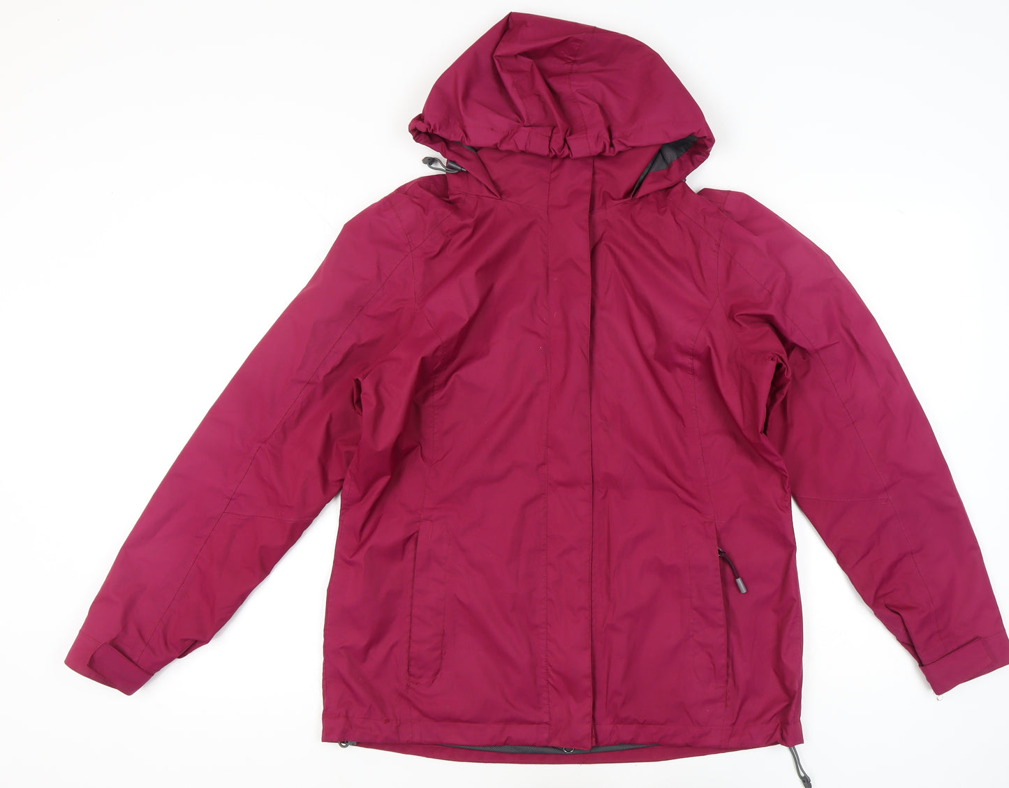 Crane Womens Pink Rain Coat Jacket Size 12 Hooded Lightweight