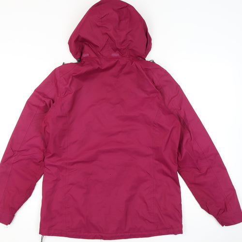 Crane Womens Pink Rain Coat Jacket Size 12 Hooded Lightweight