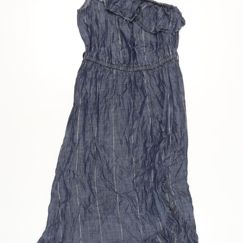 Next Womens Blue One Shoulder Midi Asymmetric Dress Size 10