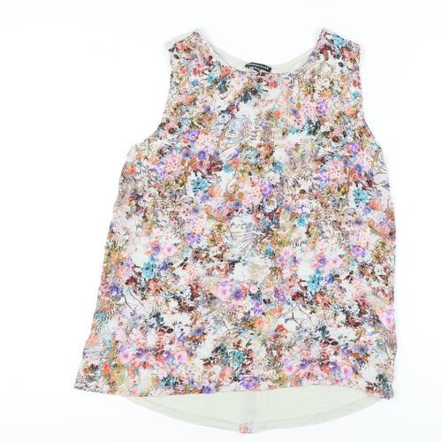 Warehouse Womens Multicoloured Floral Blouse UK 16 Scoop Neck