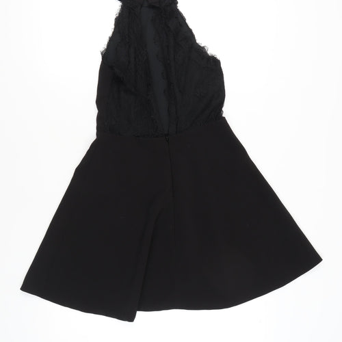 River Island Women’s Black Size 8 Lace Halter Fit & Flare Party Dress