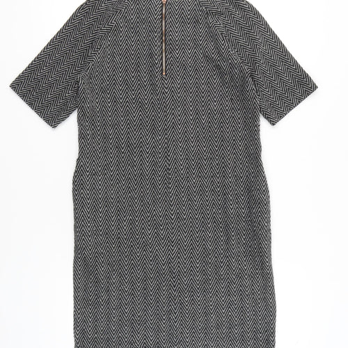 Next Women’s Black Herringbone Shift Dress Size 8 Workwear