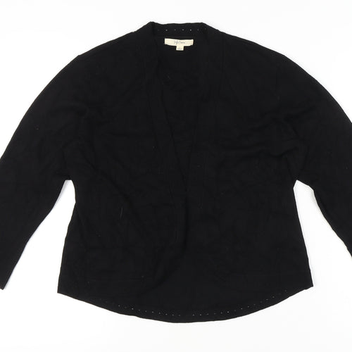 Peyton Primrose Women Black L Cardigan Knit Long Sleeve Open Front
