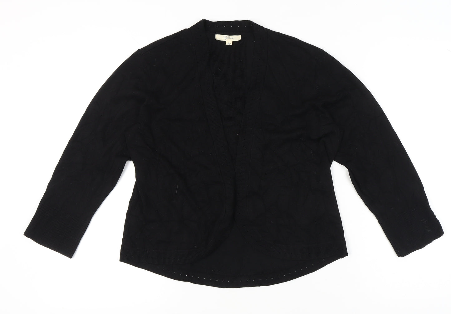 Peyton Primrose Women Black L Cardigan Knit Long Sleeve Open Front