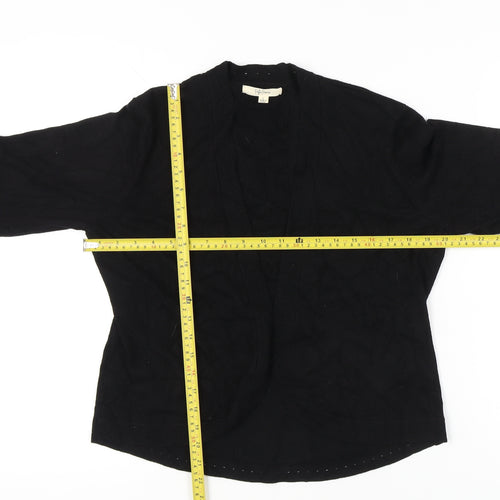 Peyton Primrose Women Black L Cardigan Knit Long Sleeve Open Front