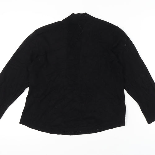 Peyton Primrose Women Black L Cardigan Knit Long Sleeve Open Front