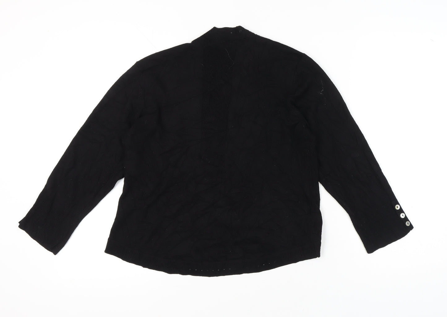 Peyton Primrose Women Black L Cardigan Knit Long Sleeve Open Front