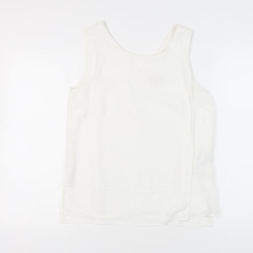Phase Eight Women’s White Sleeveless Tank Top Size 10 Chiffon Polyester