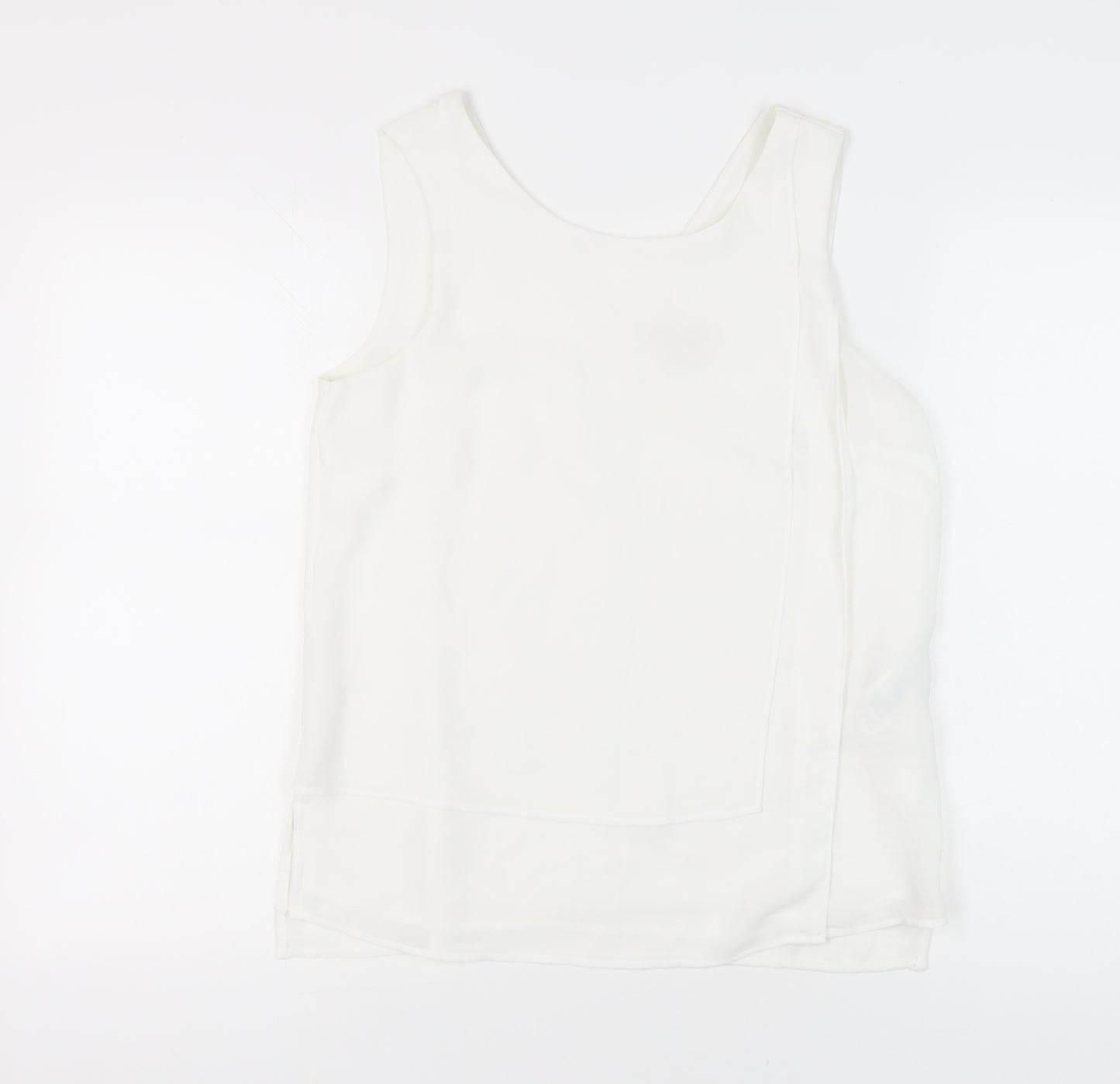 Phase Eight Women’s White Sleeveless Tank Top Size 10 Chiffon Polyester