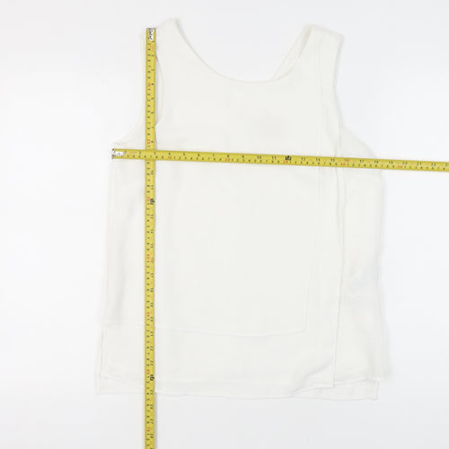 Phase Eight Women’s White Sleeveless Tank Top Size 10 Chiffon Polyester