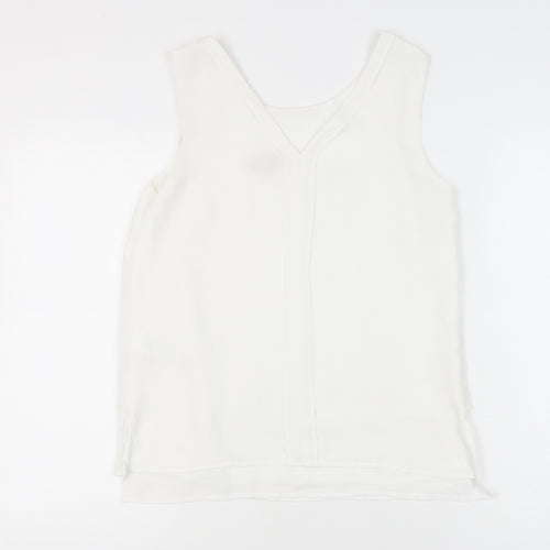 Phase Eight Women’s White Sleeveless Tank Top Size 10 Chiffon Polyester