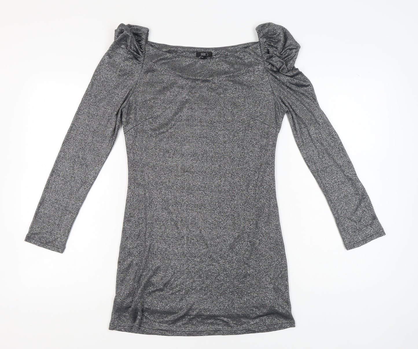 Jarlo Women’s Silver Bodycon Party Dress Size 14 Long Sleeve