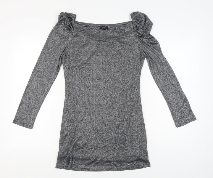 Jarlo Women’s Silver Bodycon Party Dress Size 14 Long Sleeve