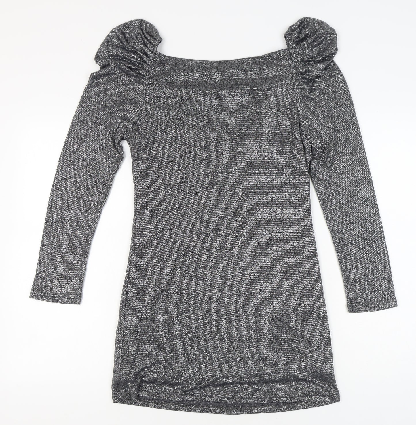 Jarlo Women’s Silver Bodycon Party Dress Size 14 Long Sleeve
