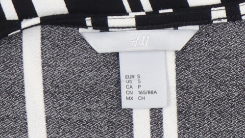 H&M Women’s Black White Striped Wrap Dress Size 8 Knee Length