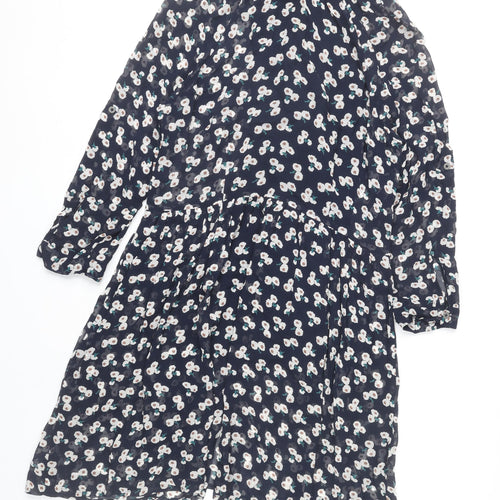 Marks and Spencer Women Blue Floral A-Line Dress Size 12