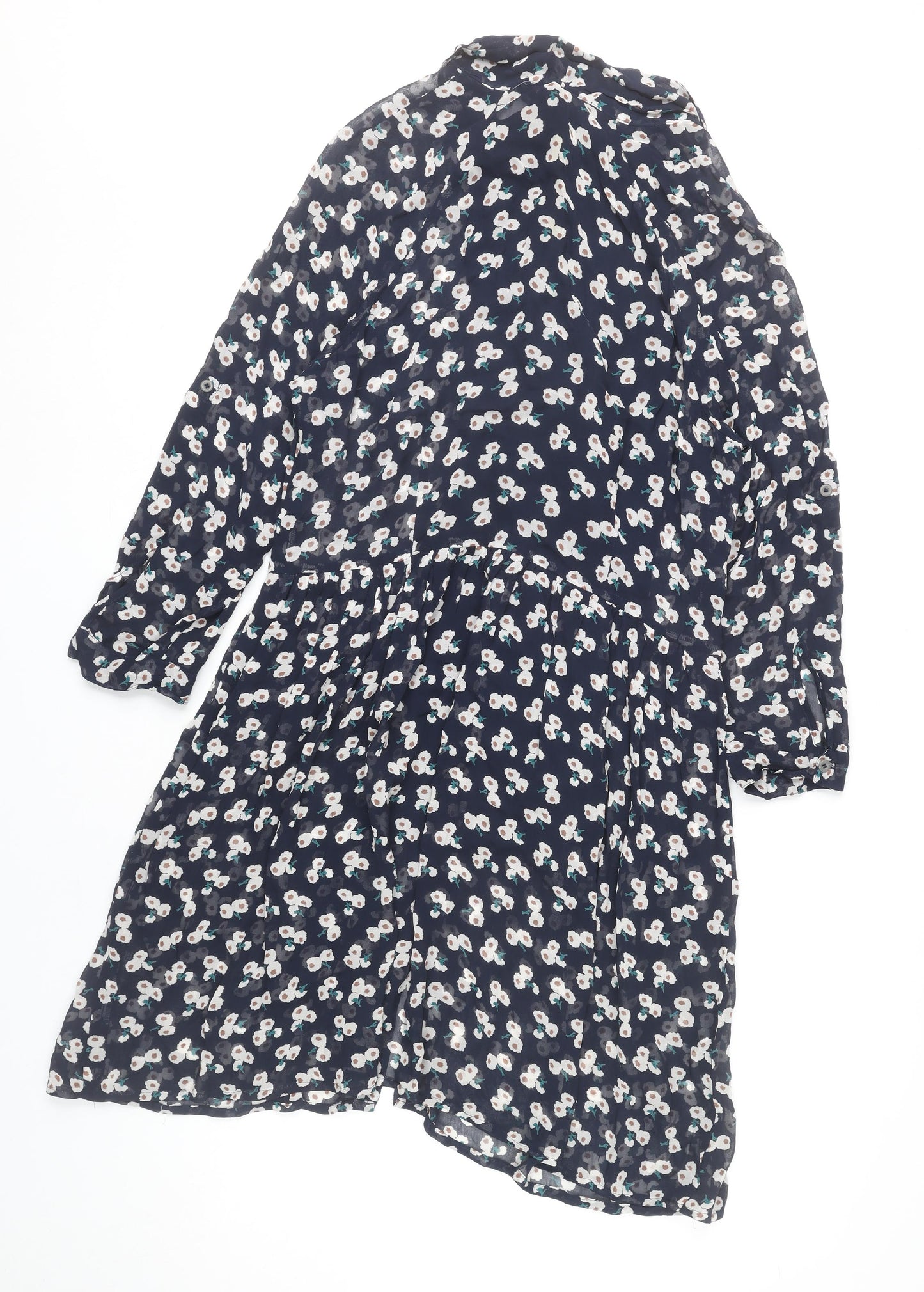 Marks and Spencer Women Blue Floral A-Line Dress Size 12