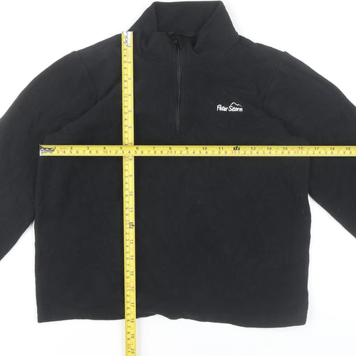 Peter Storm Boys Black Fleece Sweatshirt 11-12 Years 1/4 Zip Outdoor Top