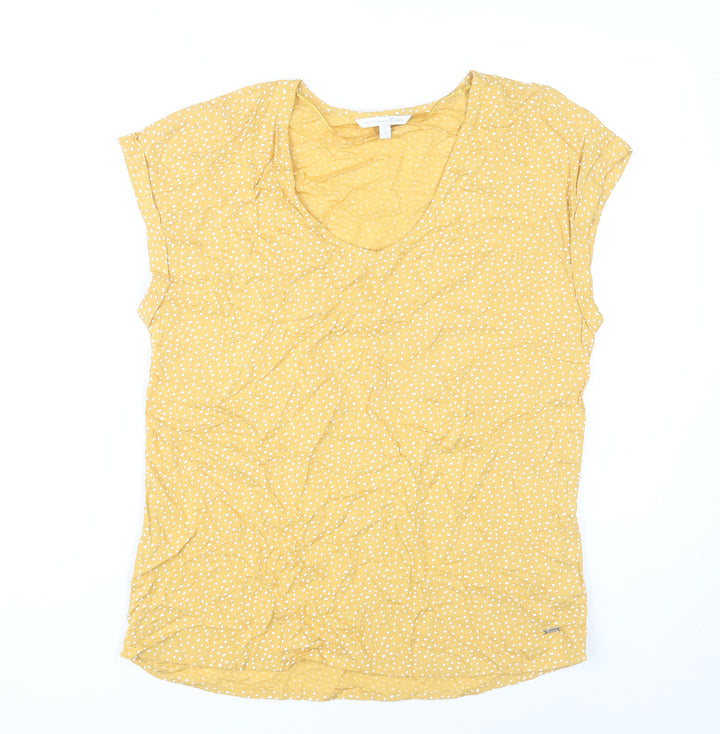 Tom Tailor Women’s Yellow Polka Dot Viscose T-Shirt S