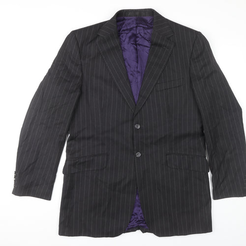Marks and Spencer Men’s Black Pinstripe Wool Blazer Jacket 40L
