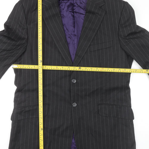 Marks and Spencer Men’s Black Pinstripe Wool Blazer Jacket 40L