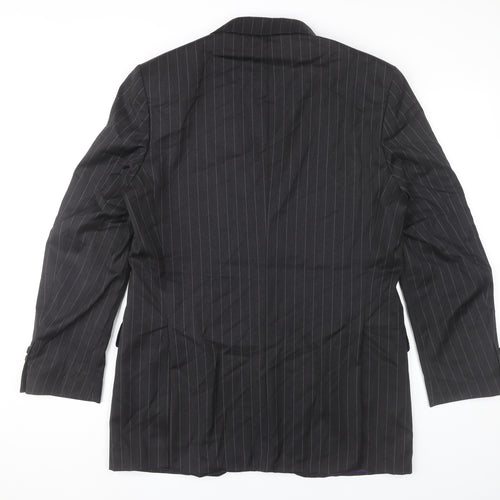 Marks and Spencer Men’s Black Pinstripe Wool Blazer Jacket 40L