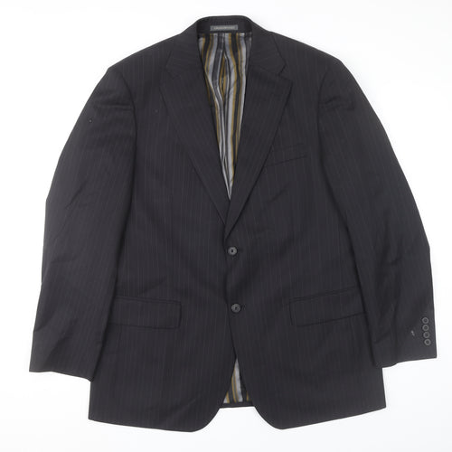 Greenwoods Elite Men’s Black Pinstripe 42R Blazer Jacket