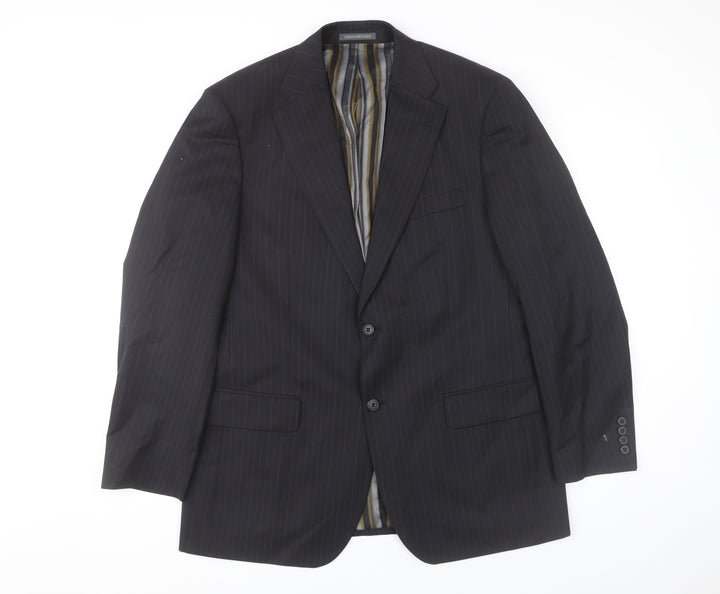 Greenwoods Elite Men’s Black Pinstripe 42R Blazer Jacket