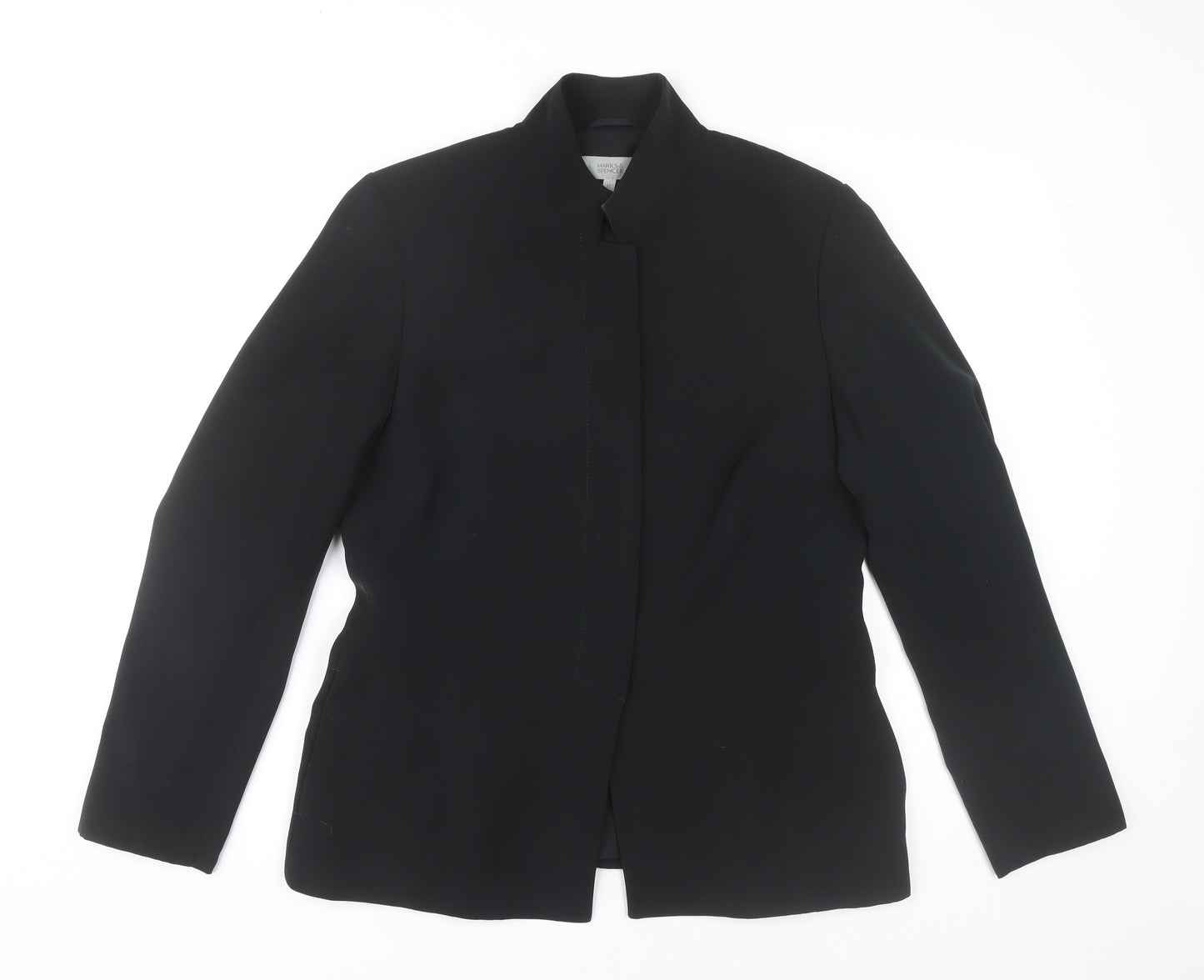 Marks and Spencer Women Black Size 12 Single Breasted Suit Jacket