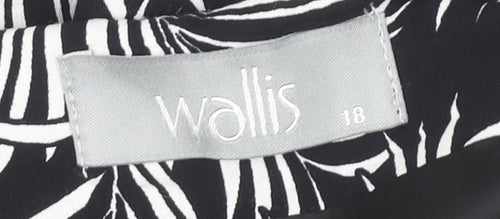 Wallis Women’s Black Tropical Print Viscose Pencil Skirt Size 18