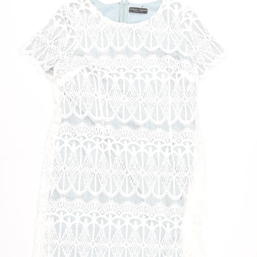 Dorothy Perkins Women’s White Lace Shift Dress Size 18 Knee Length