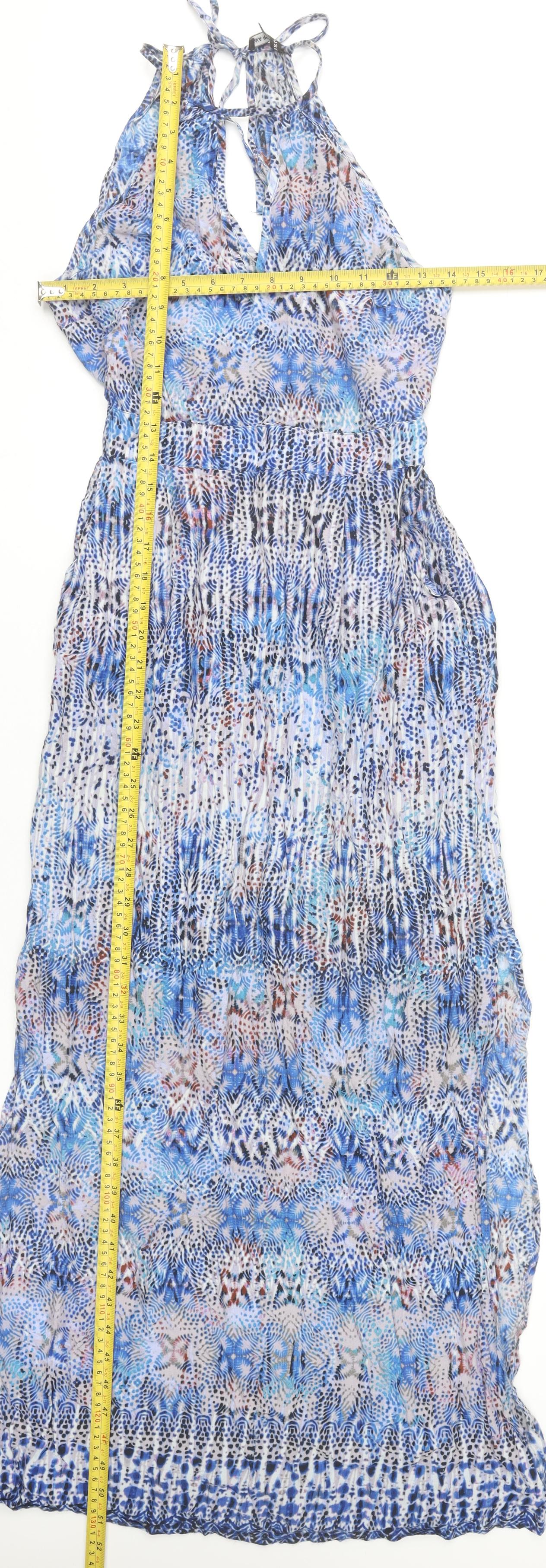 Warehouse Women’s Multicoloured Size 8 Maxi Halter Summer Dress