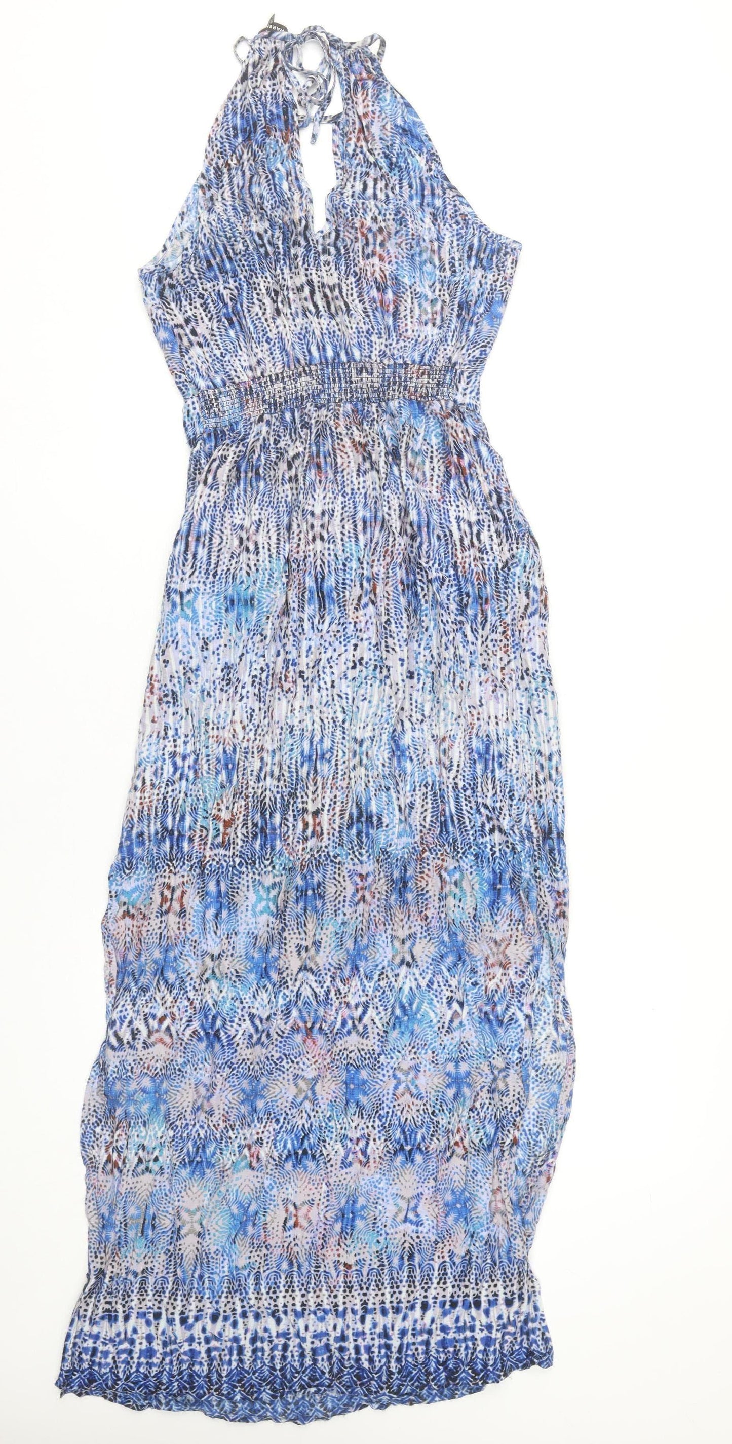 Warehouse Women’s Multicoloured Size 8 Maxi Halter Summer Dress