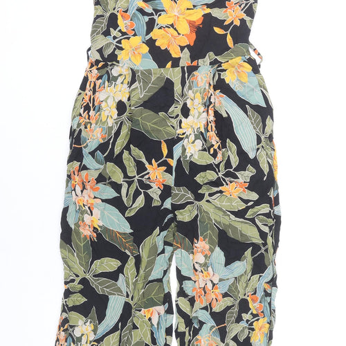 Warehouse Women’s Multicoloured Floral Wide Leg Viscose Jumpsuit Size 6