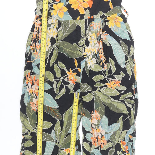 Warehouse Women’s Multicoloured Floral Wide Leg Viscose Jumpsuit Size 6